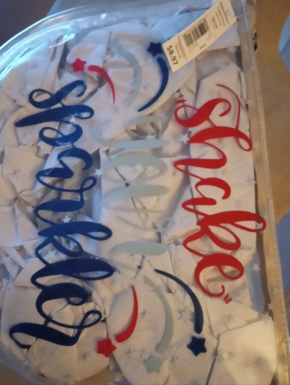 Shake Your Sparkler Party Confetti Pack - White with Red & Blue Text